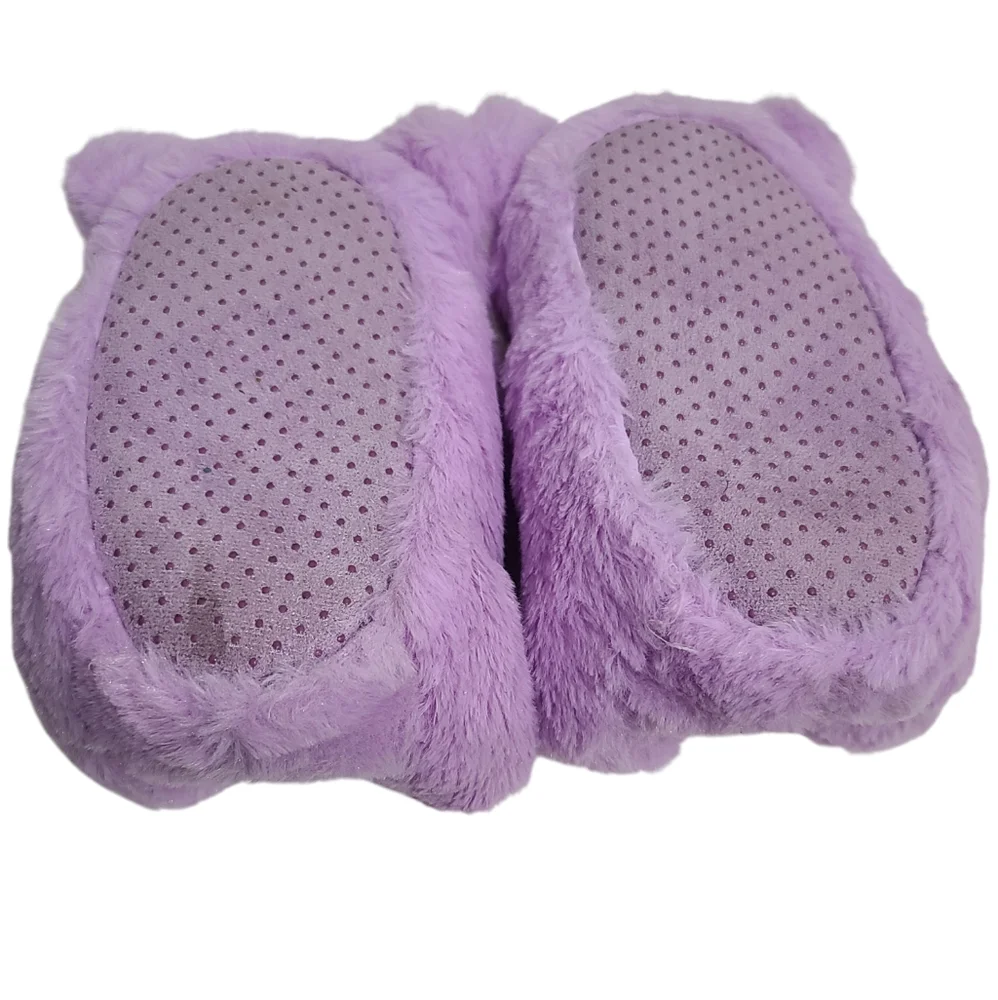 The Children's Place Toddler Purple Teddy Bear Slippers Size 8/9